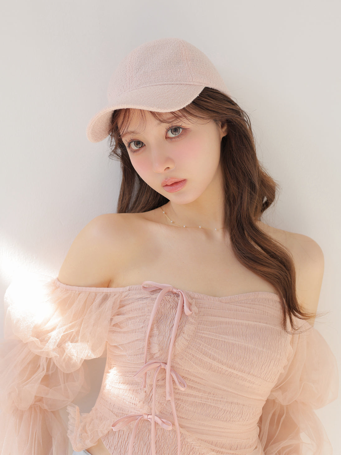 3way ribbon tweed cap(eme10578) – M me eme