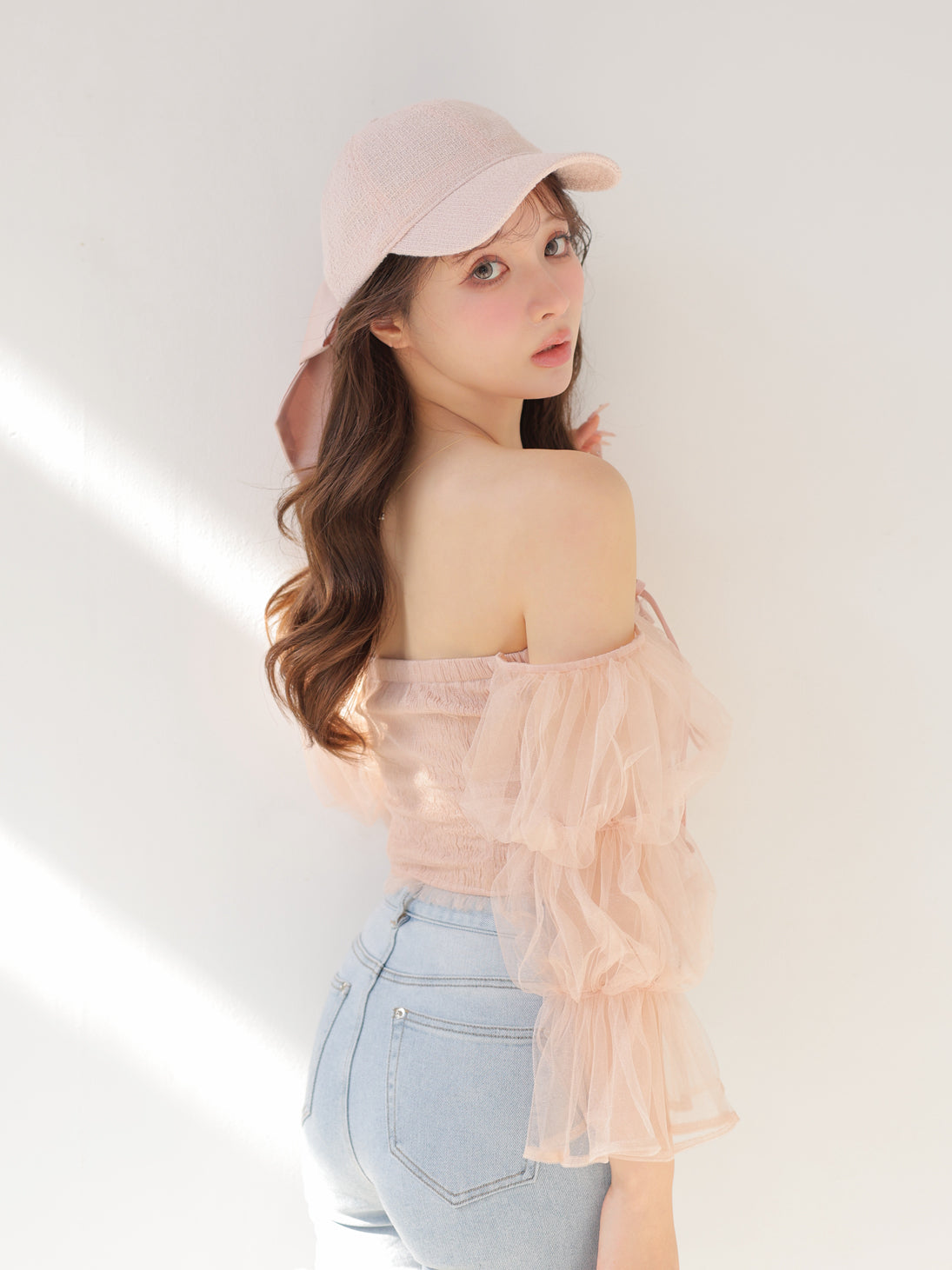 3way ribbon tweed cap(eme10578) – M me eme