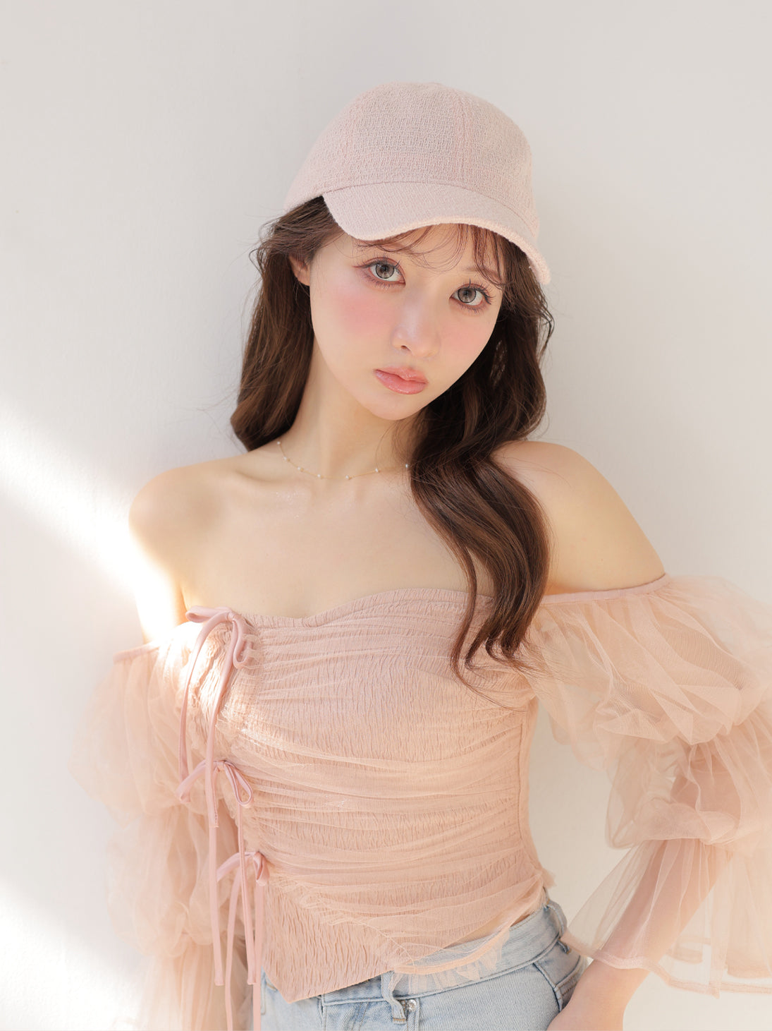 3way ribbon tweed cap(eme10578) – M me eme