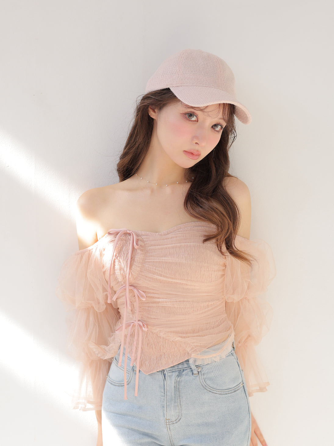 3way ribbon tweed cap(eme10578) – M me eme