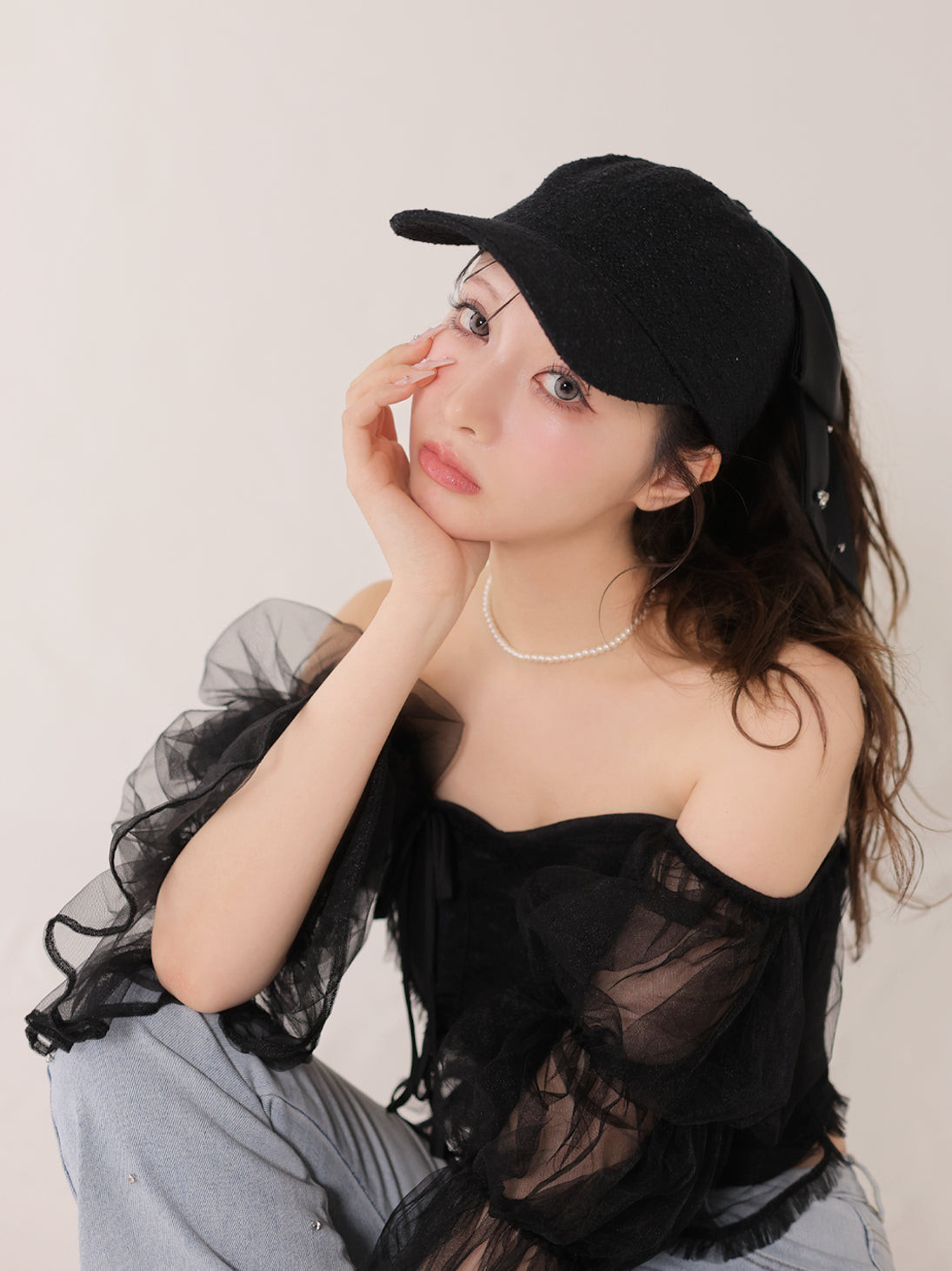 model：160cm　(size：F　color：Black)