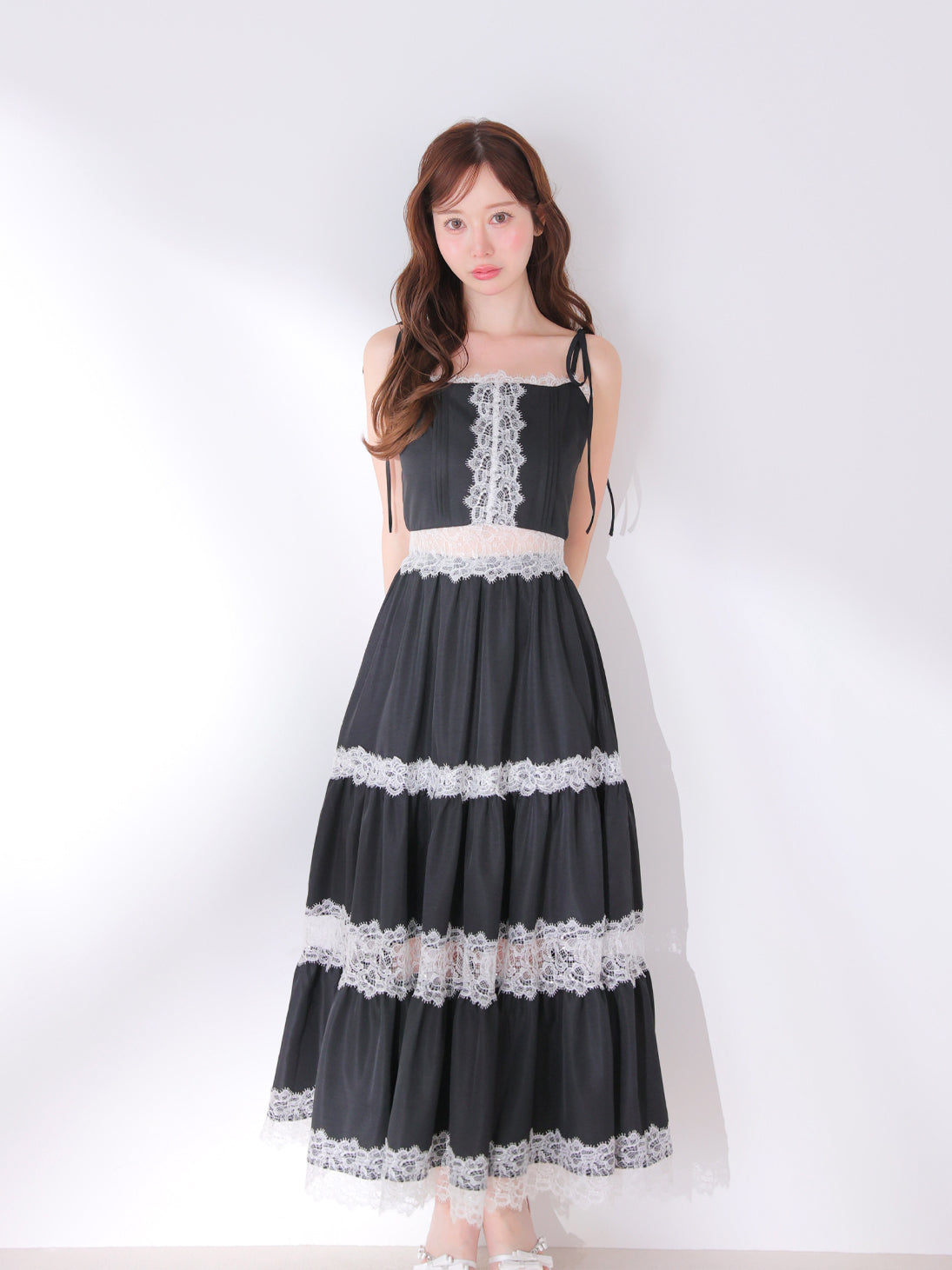 model：162cm　(size：F　color：Black)