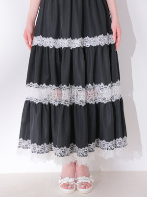 Summer lace long cami onepiece(eme10579)