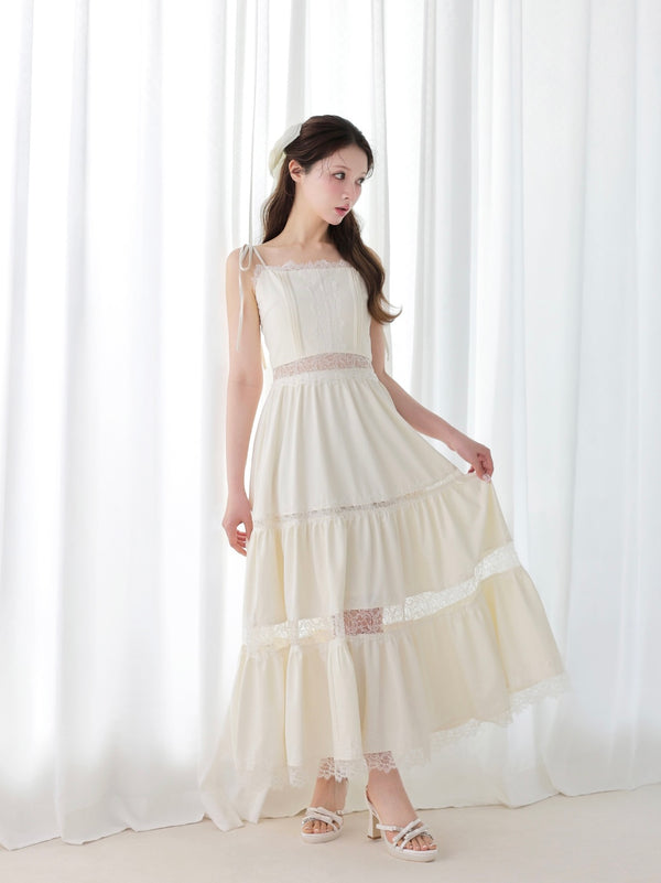 Summer lace long cami onepiece(eme10579)
