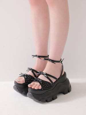 Sheer dot mini ribbon sports sandal(eme10580)