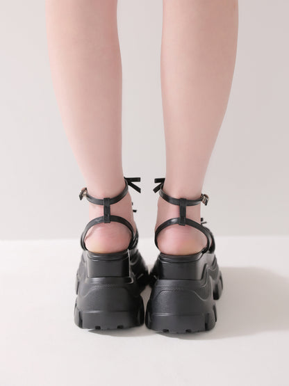 Sheer dot mini ribbon sports sandal(eme10580)