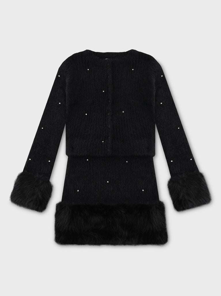 Bijou fur knit onepiece(eme10603)