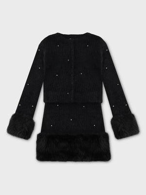 Bijou fur knit onepiece(eme10603)
