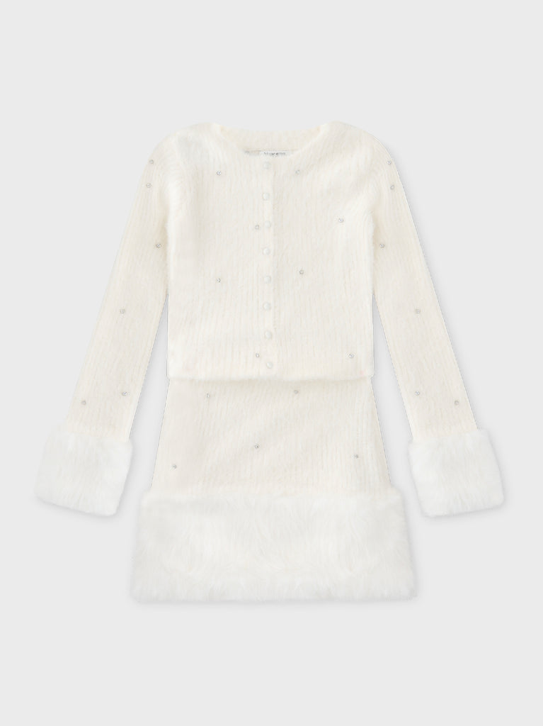 Bijou fur knit onepiece(eme10603)