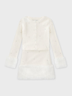 Bijou fur knit onepiece(eme10603)