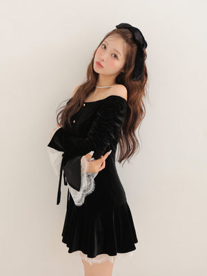 Classical velvet mini onepiece(eme10610)