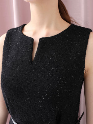 Lame tweed fur mini onepiece(eme10611)