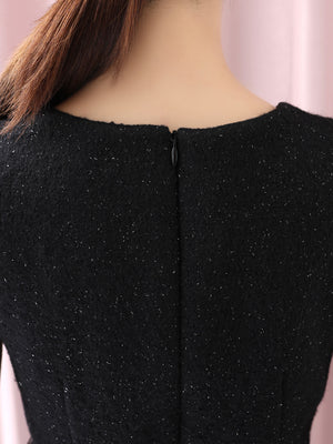 Lame tweed fur mini onepiece(eme10611)