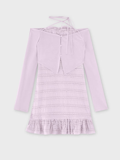 【Pre Order】Rib layered frill ensemble onepiece(eme10613)