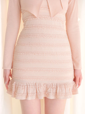 【Pre Order】Rib layered frill ensemble onepiece(eme10613)