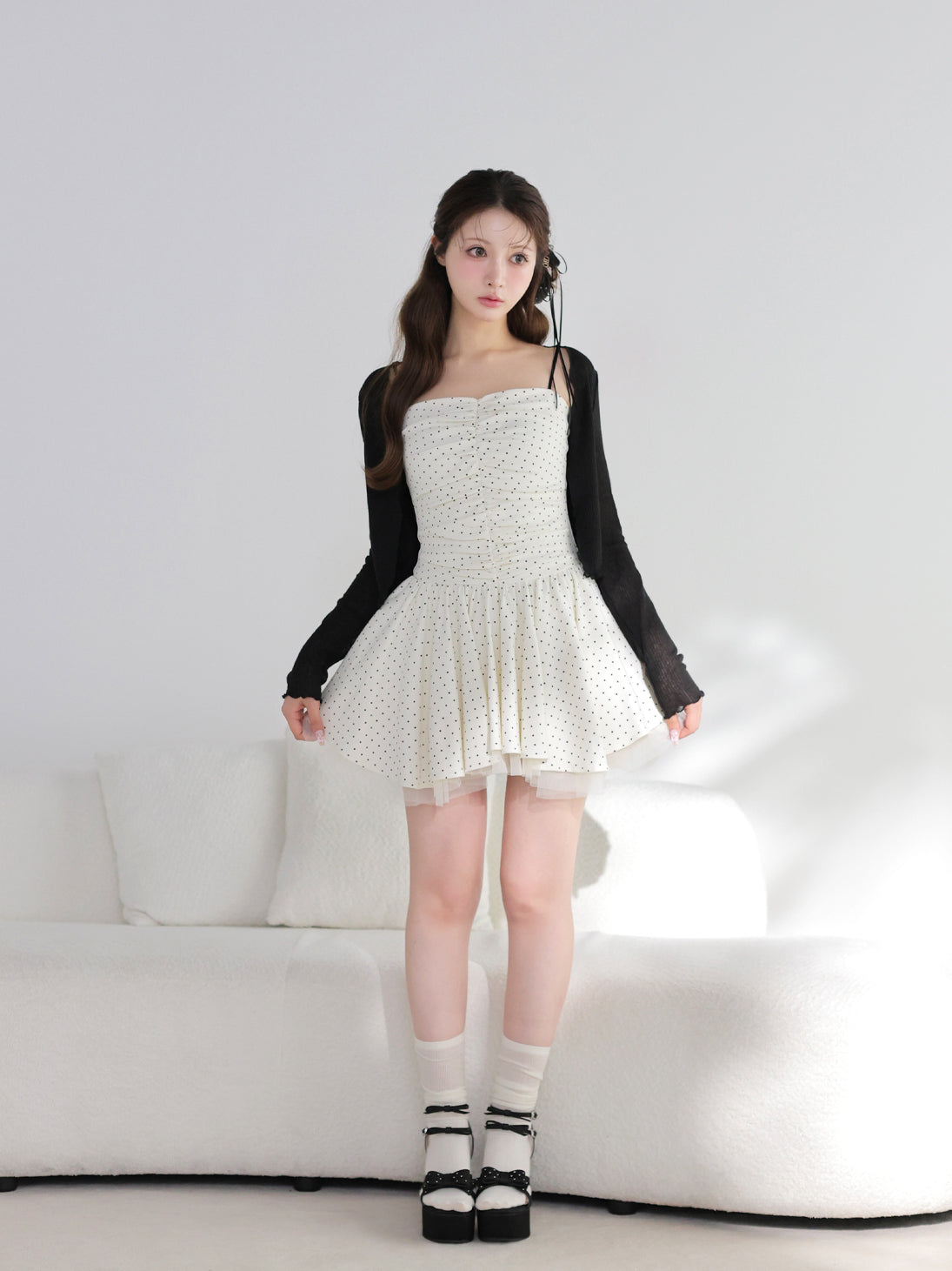 model：160cm　(size：F　color：Black)