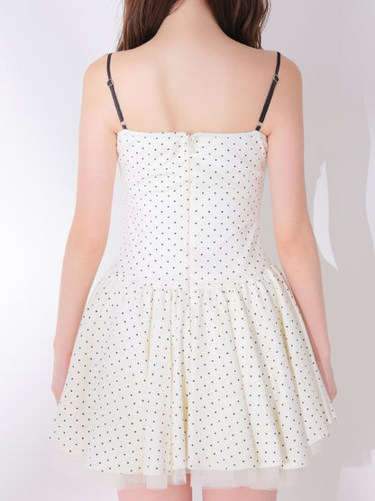 Ribbon dot cami ensemble onepiece(eme10614)
