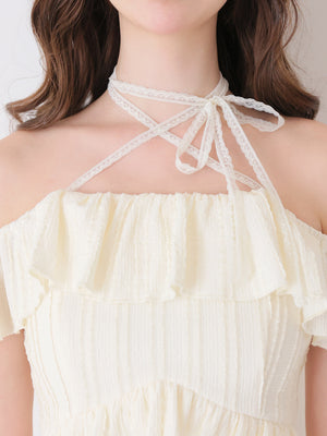 【Pre Order】Lace choker frill mini onepiece(eme10618)