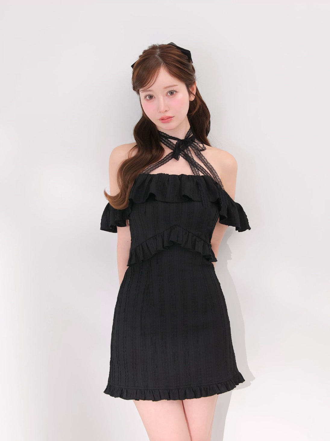 model：162cm　(size：F　color：Black)