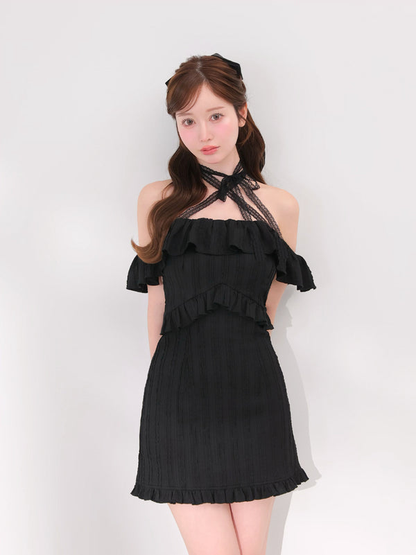 Lace choker frill mini onepiece(eme10618)