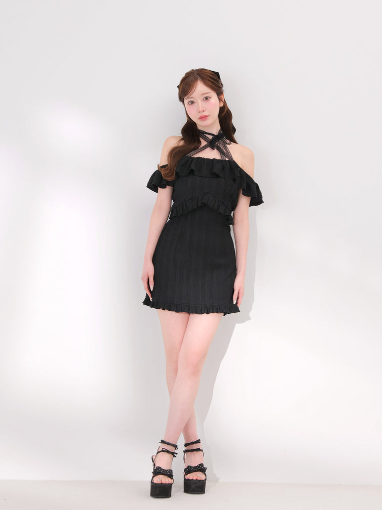 model：162cm　(size：F　color：Black)