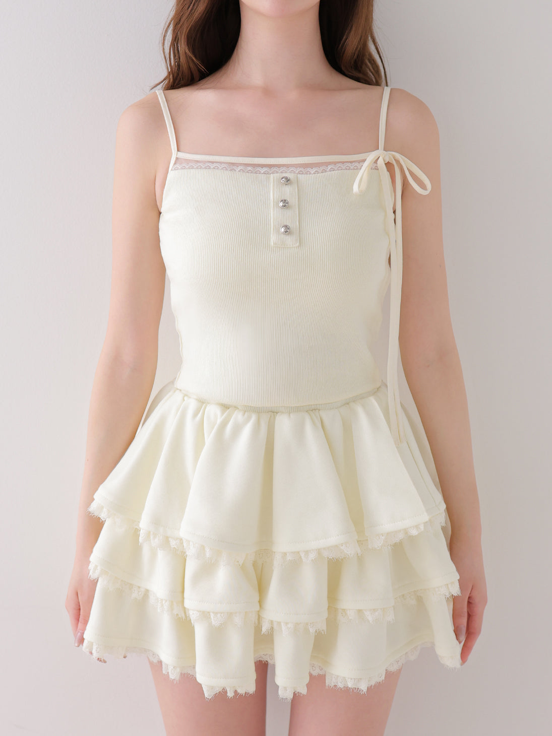 Strap ribbon cami ensemble tops(eme10619)