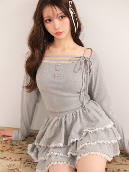 model：160cm　(size：F　color：Gray)