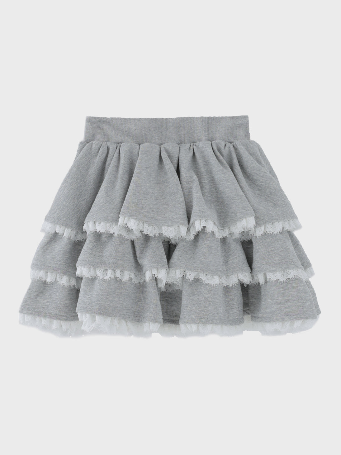 Lace line frill tiered mini skirt(eme10620)