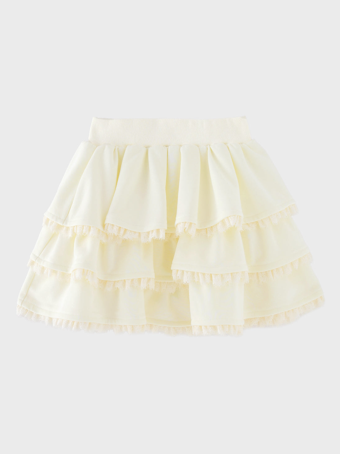 Lace line frill tiered mini skirt(eme10620)