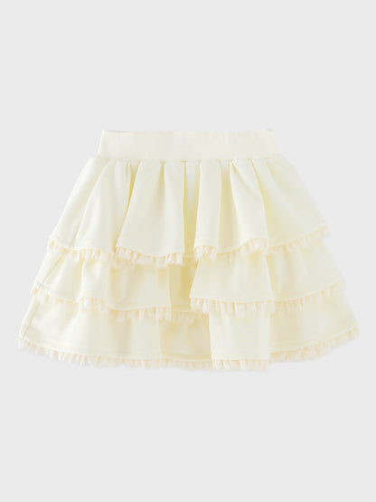 Lace line frill tiered mini skirt(eme10620)