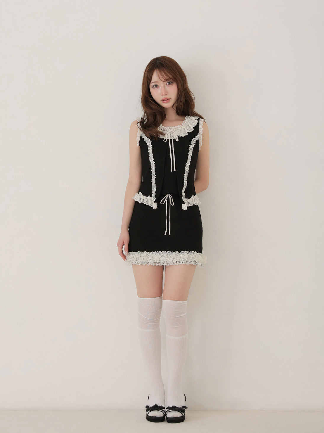 model：162cm　(size：F　color：Black)