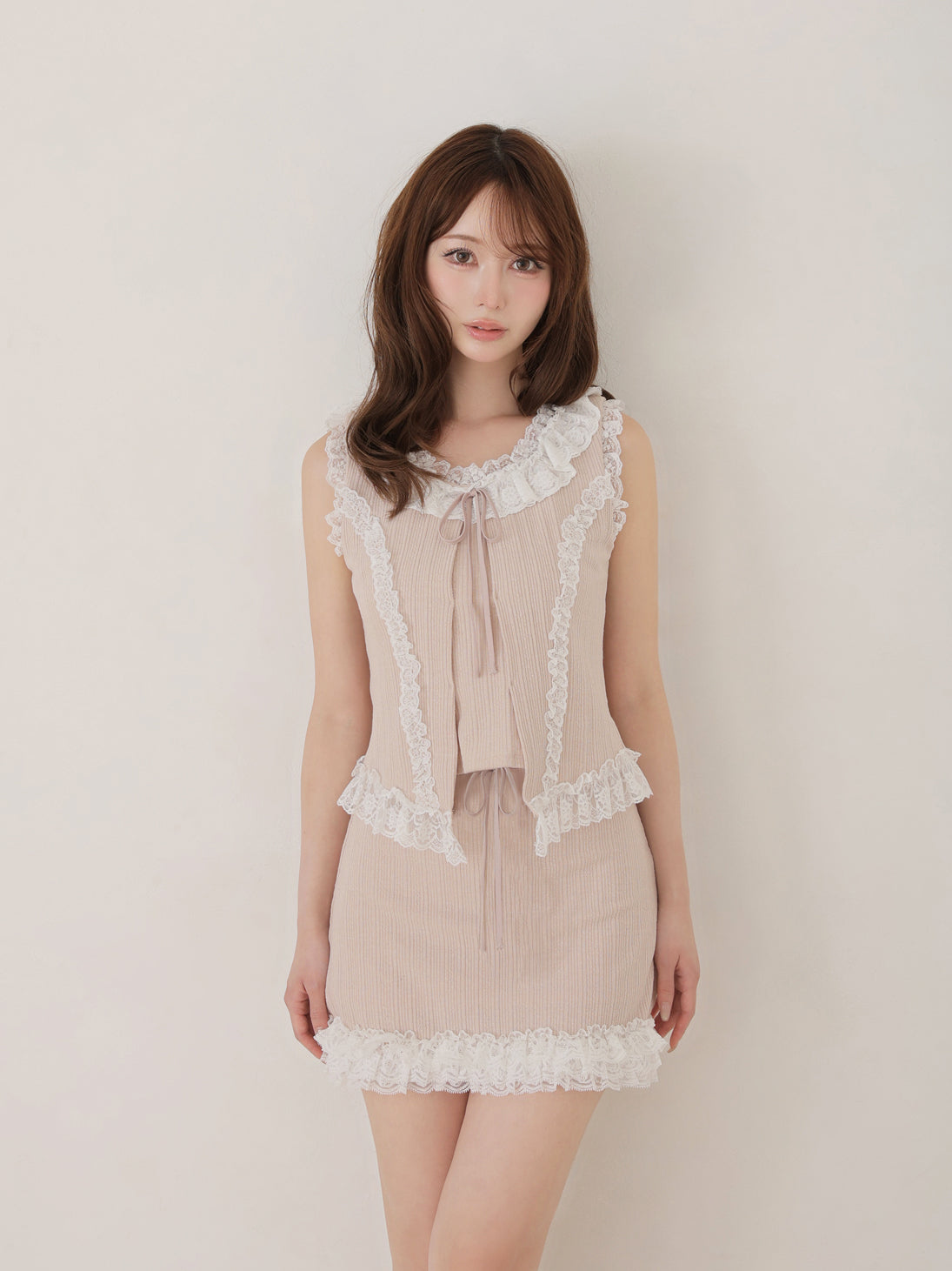 model：162cm　(size：F　color：Pink)