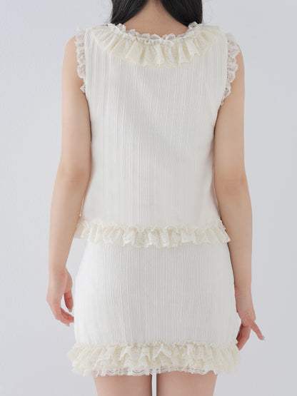 Lace line knit ribbon setup(eme10621)