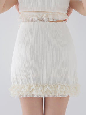 Lace line knit ribbon setup(eme10621)