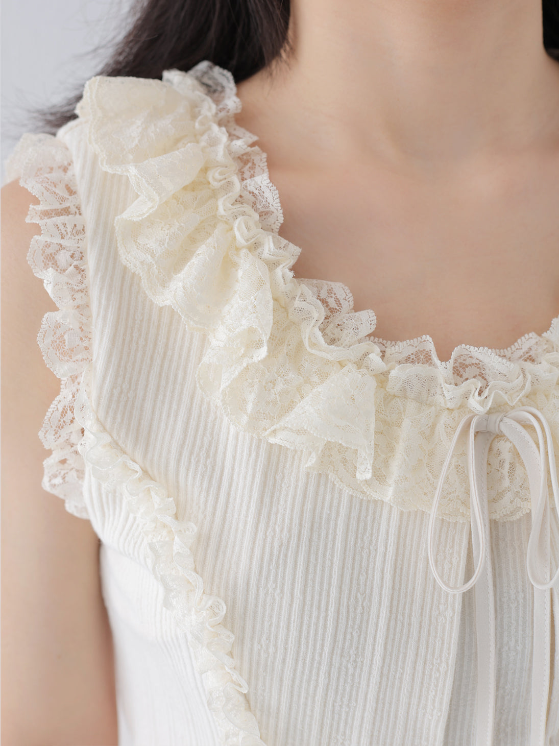 Lace line knit ribbon setup(eme10621) – M me eme