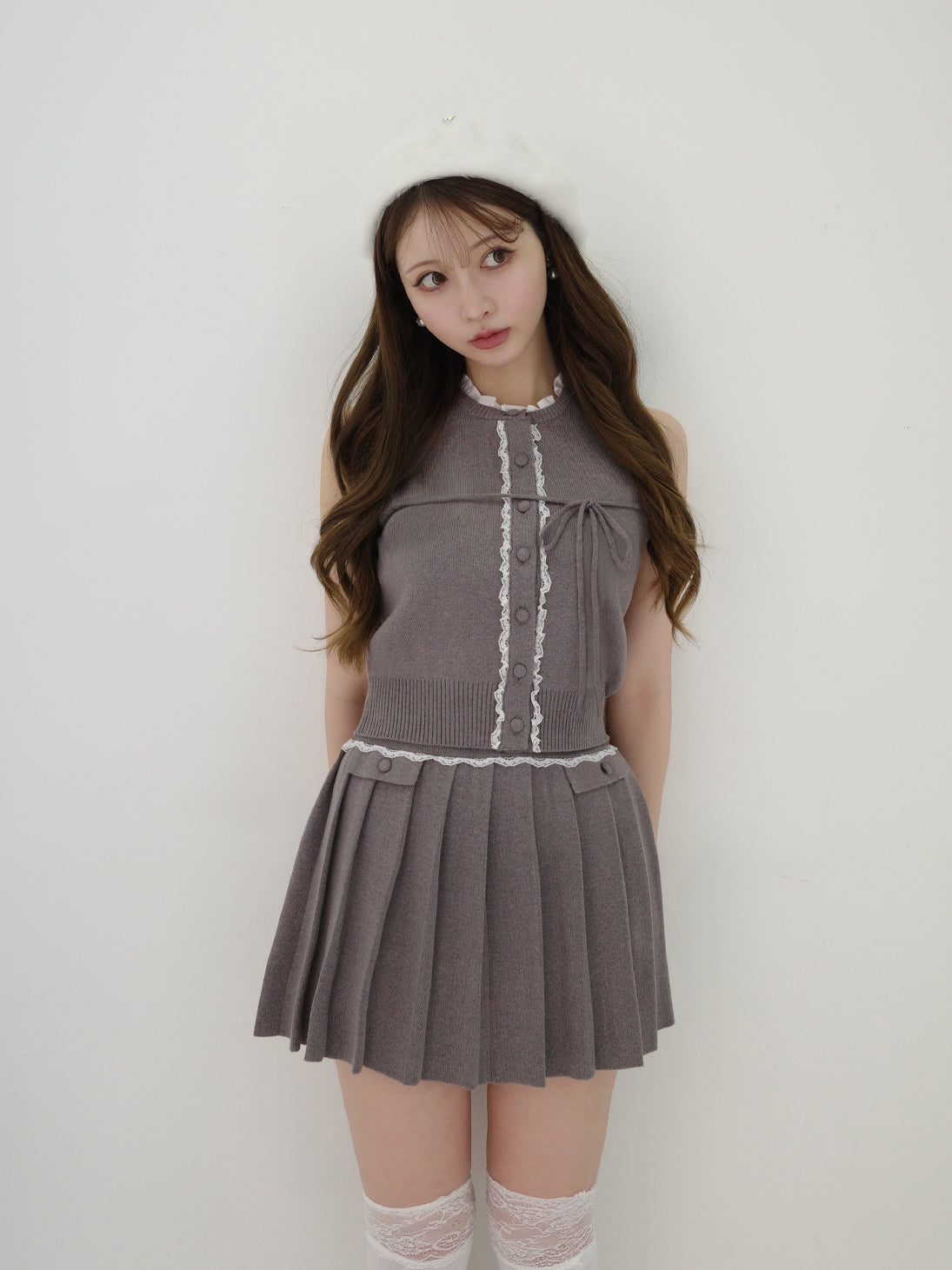 model：160cm　(size：F　color：Gray)