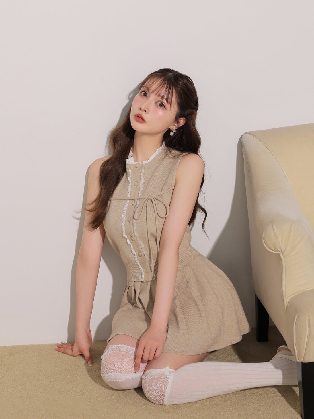 model：160cm　(size：F　color：Beige)