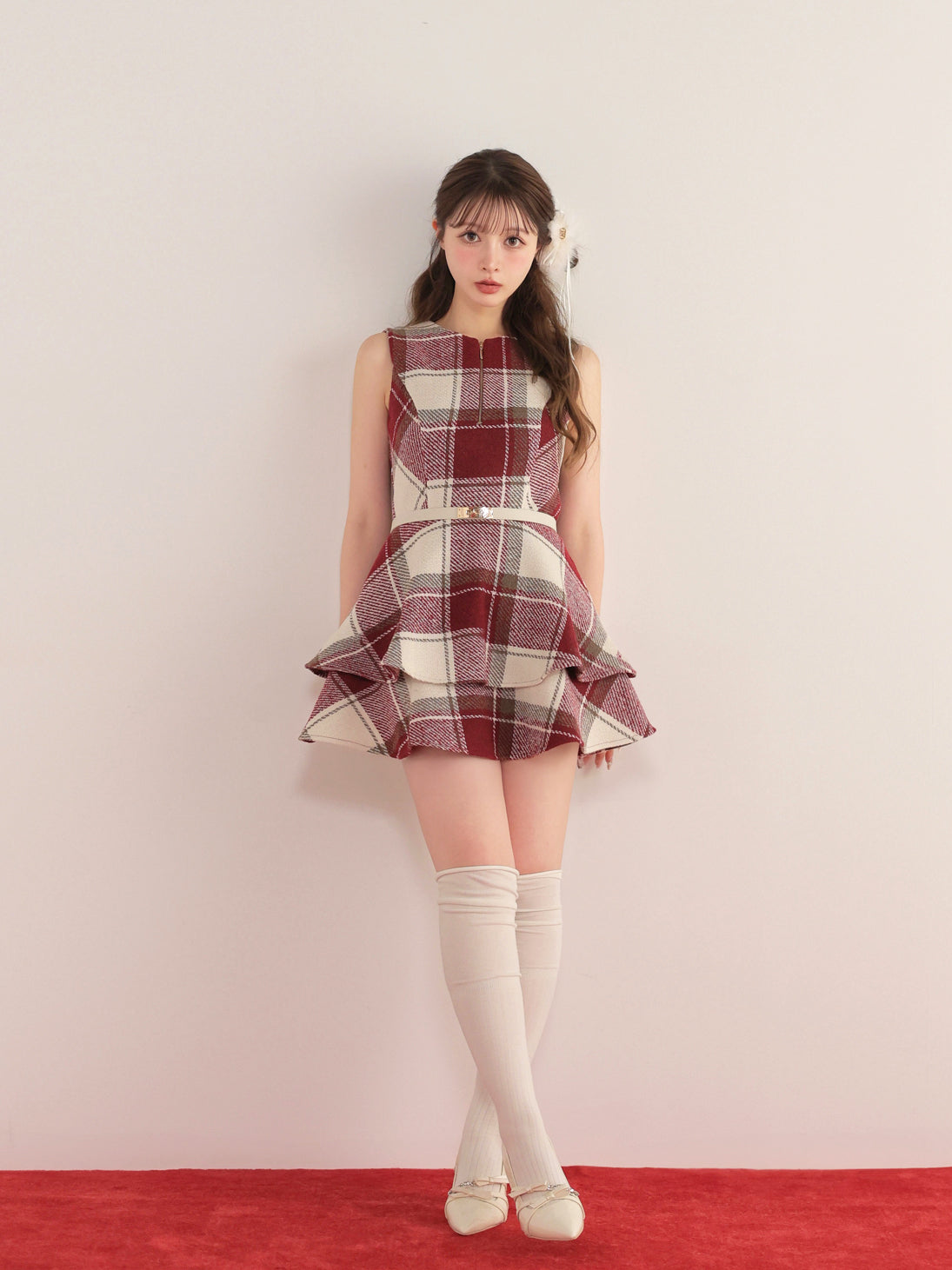 model：160cm　(size：F　color：Red)