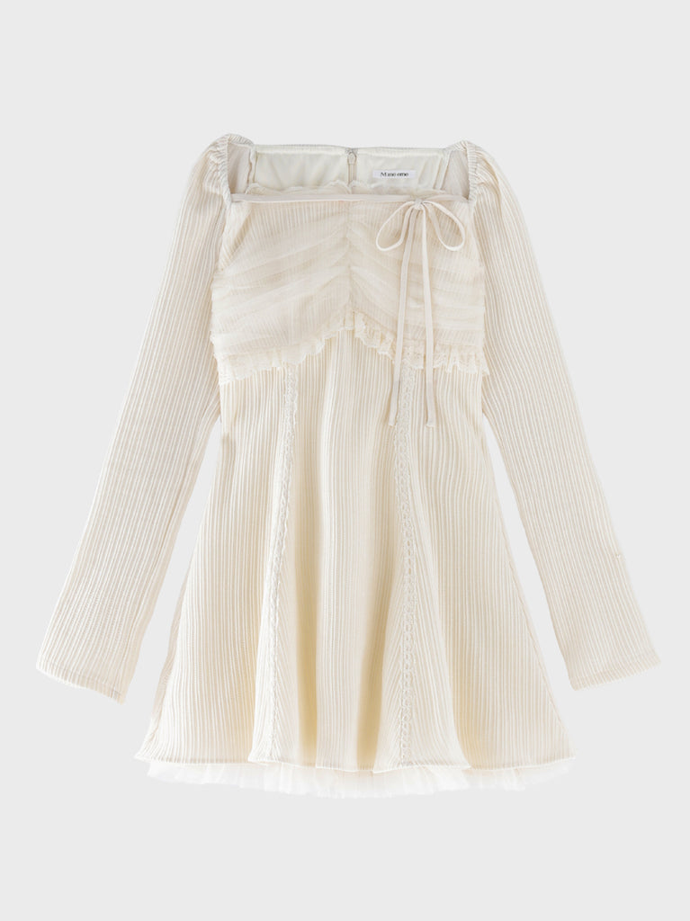 Ribbon veil flare mini onepiece(eme10631)