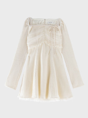 Ribbon veil flare mini onepiece(eme10631)
