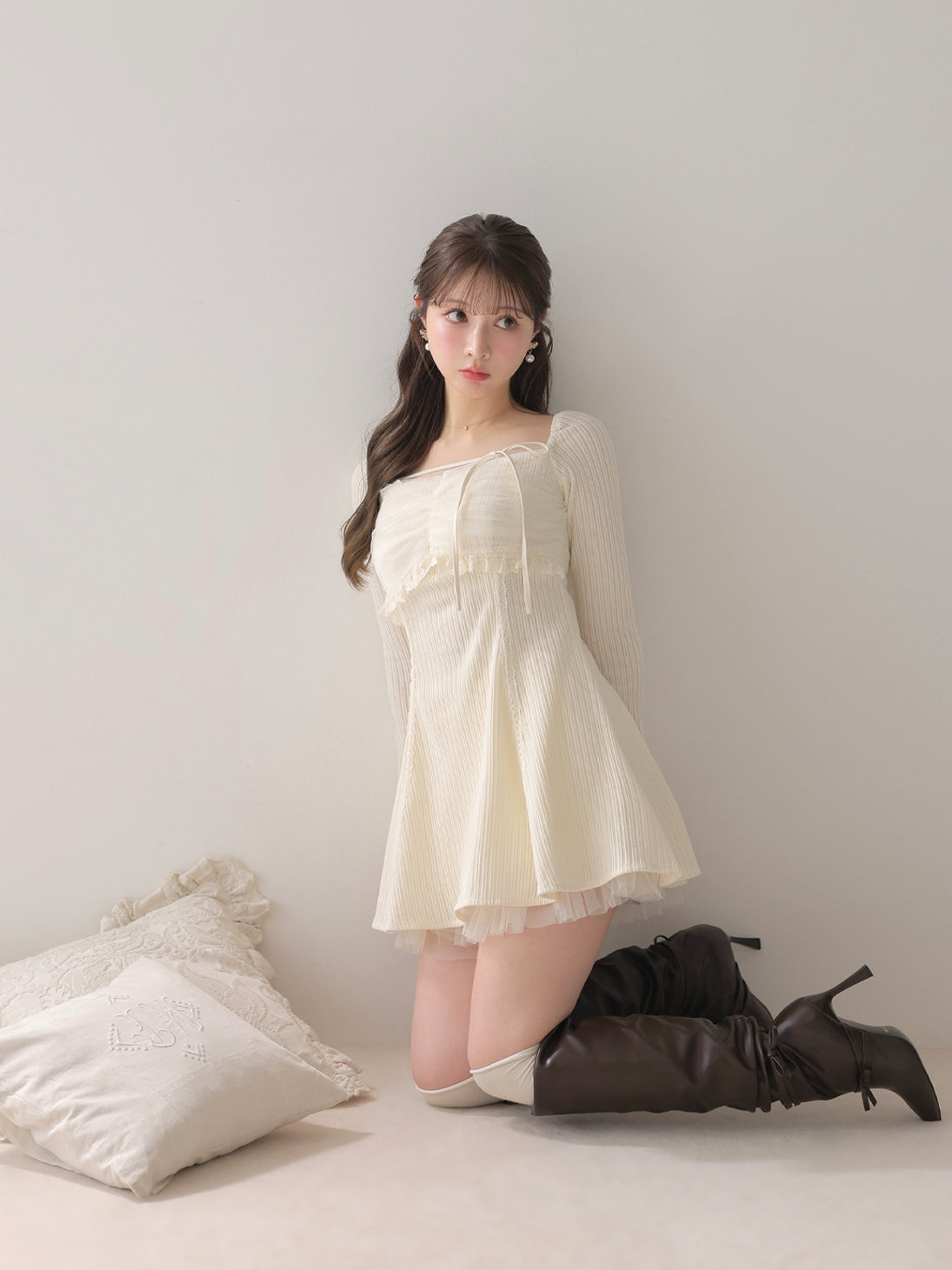 model：160cm　(size：F　color：Ivory)