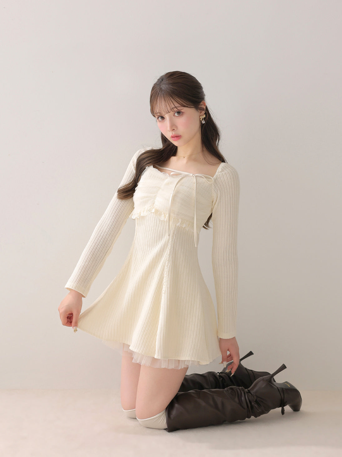 model：160cm　(size：F　color：Ivory)