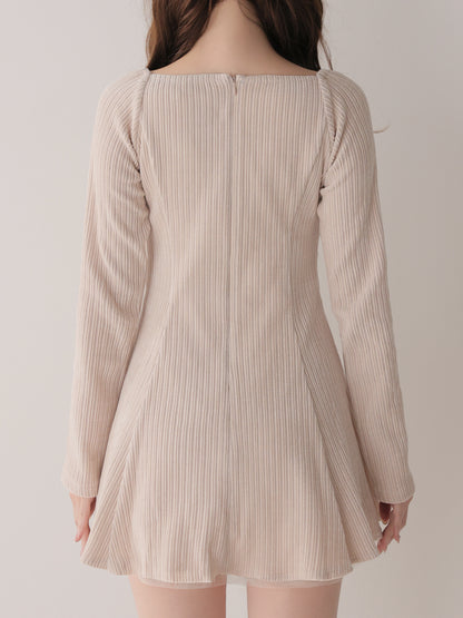 Ribbon veil flare mini onepiece(eme10631)