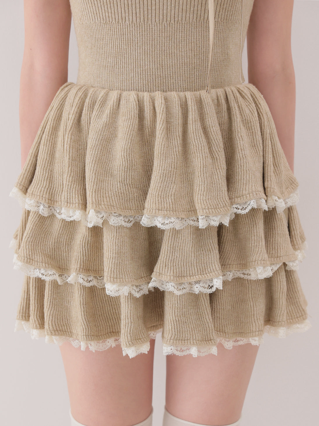 Scallop lace tiered frill mini onepiece(eme10632)