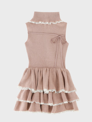 Scallop lace tiered frill mini onepiece(eme10632)