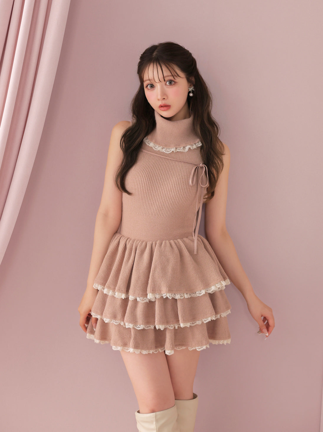 model：160cm　(size：F　color：Pink)