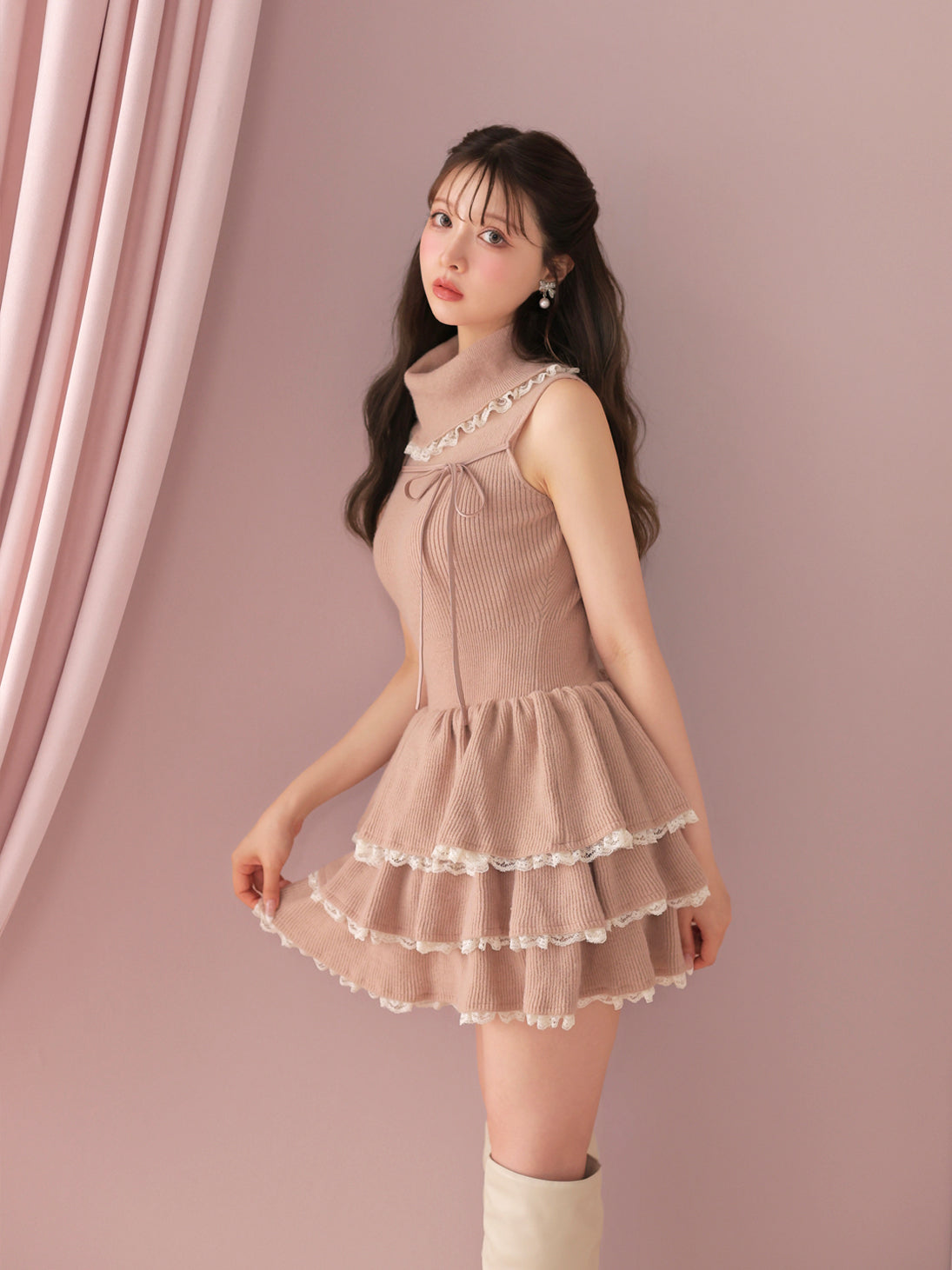 model：160cm　(size：F　color：Pink)