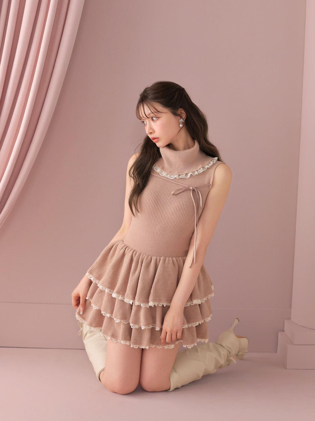 model：160cm　(size：F　color：Pink)