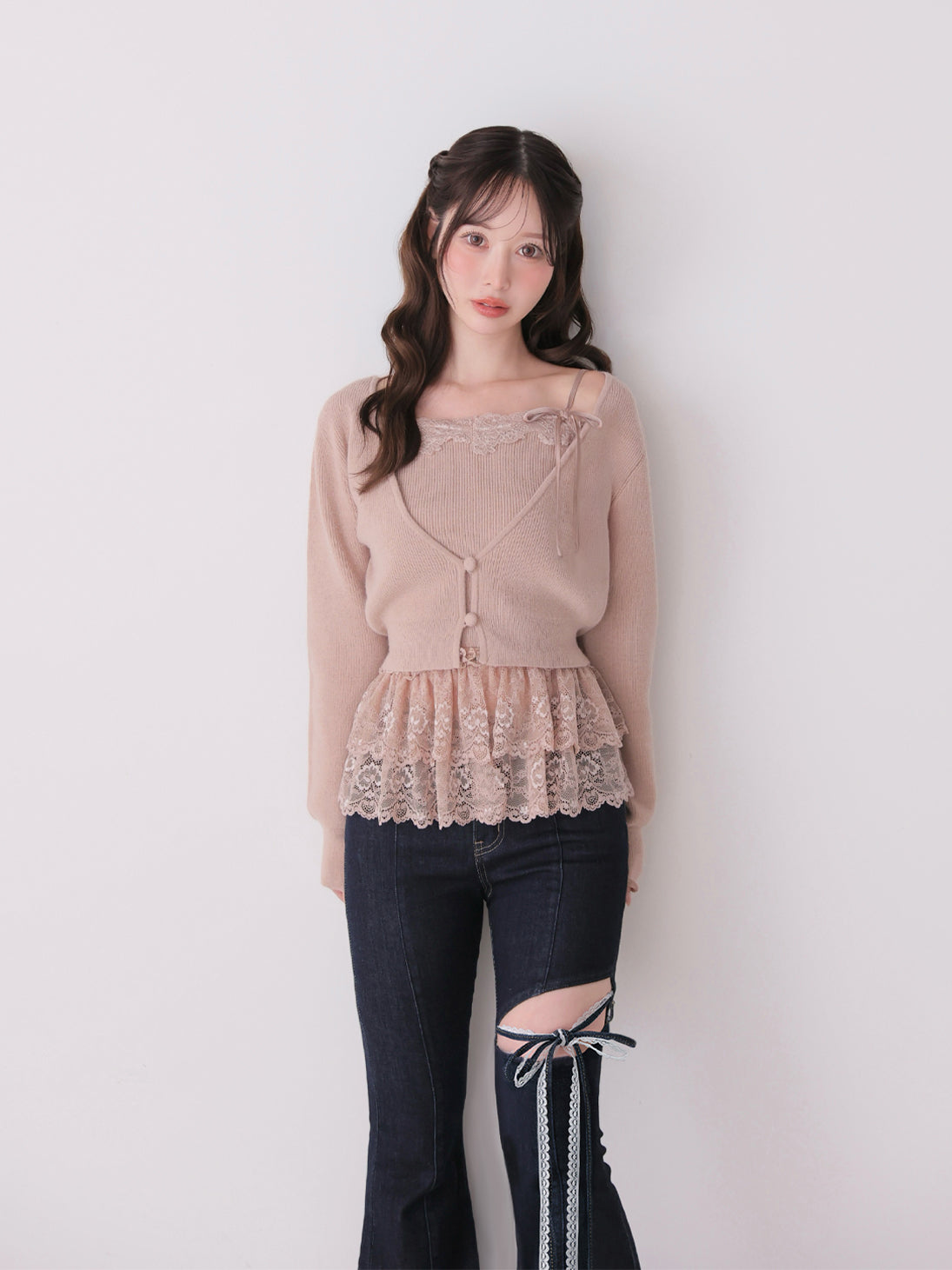 model：162cm　(size：F　color：Pink)
