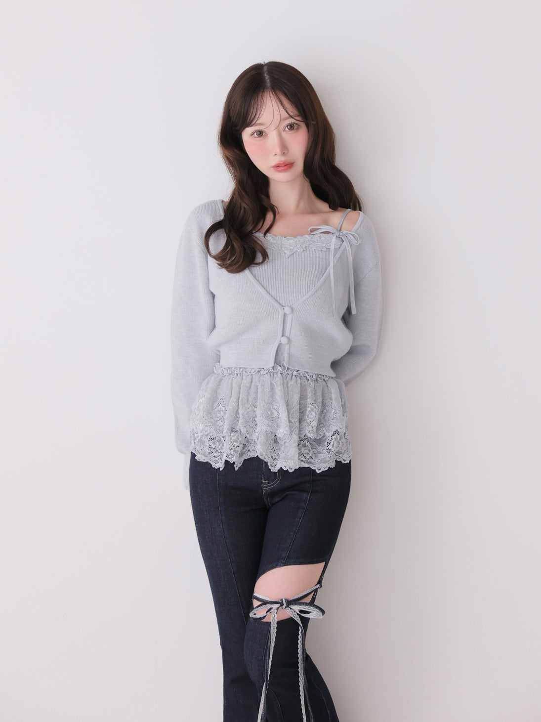model：162cm　(size：F　color：Blue)
